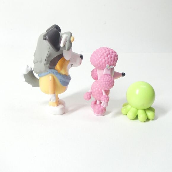 Bluey Friends Figures Lot - Calypso Teacher - Coco Pink Poodle - Octopus - Picture 3 of 6
